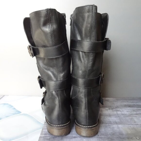 SIZE 40. Remonte Dorndorf black leather boots. - Picture 5 of 16